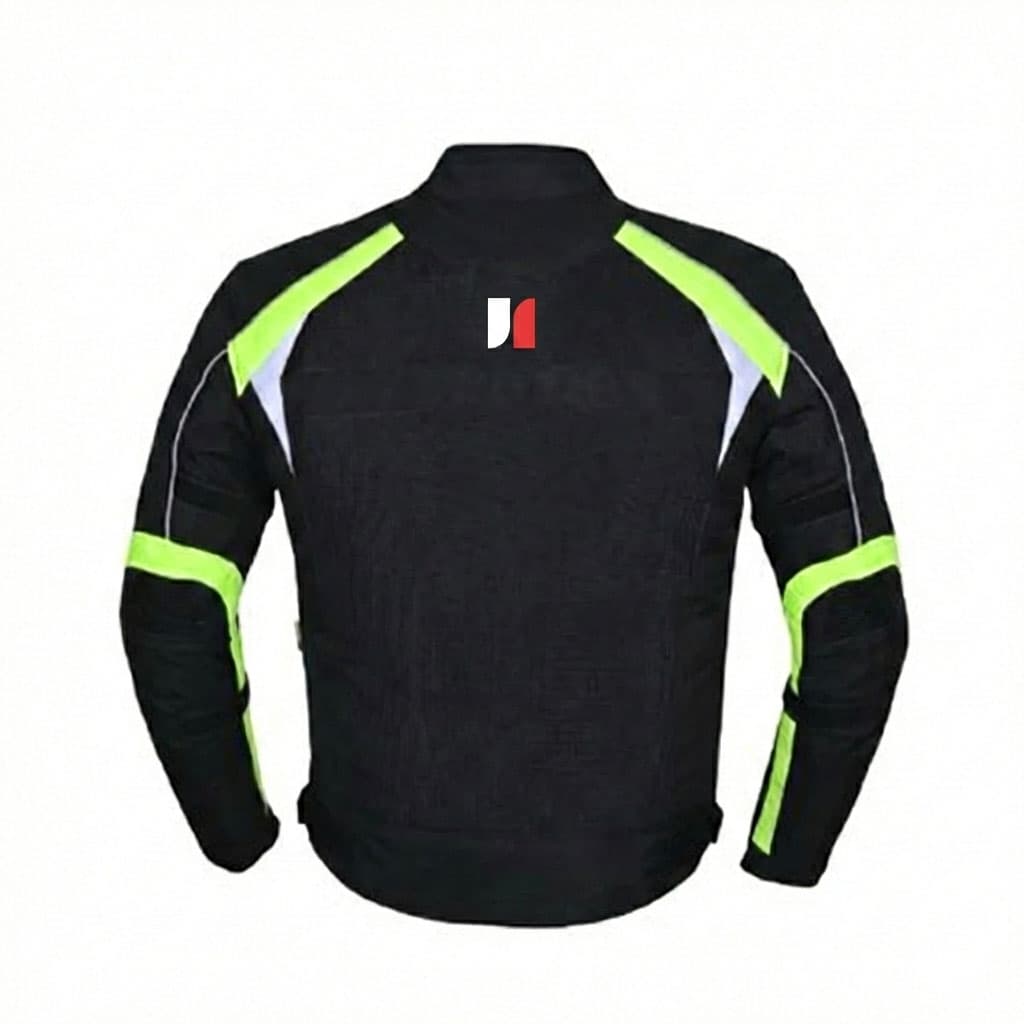 James Forge Motorcycle Jacket Black-White-Neon 3