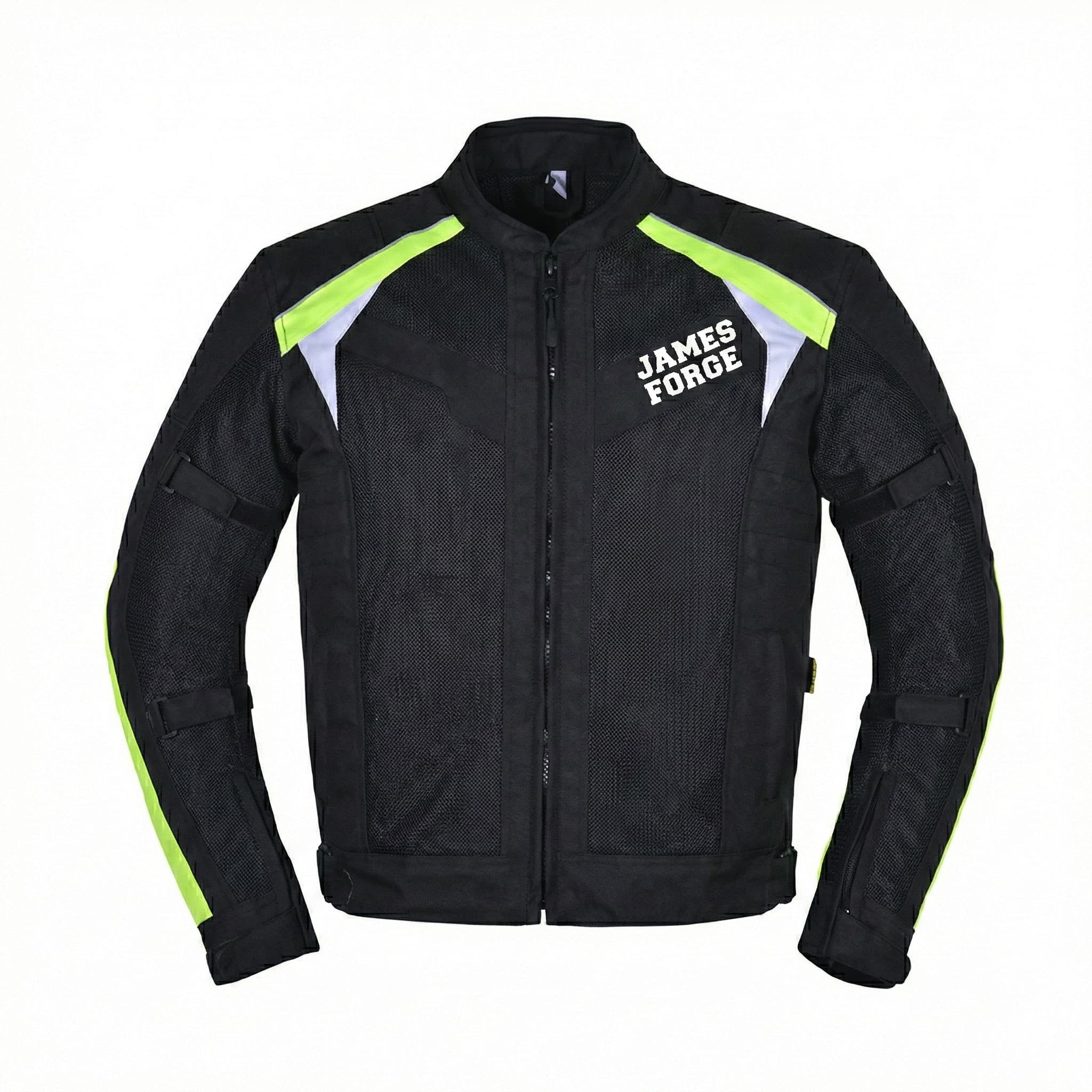 James Forge Motorcycle Jacket Black-White-Neon