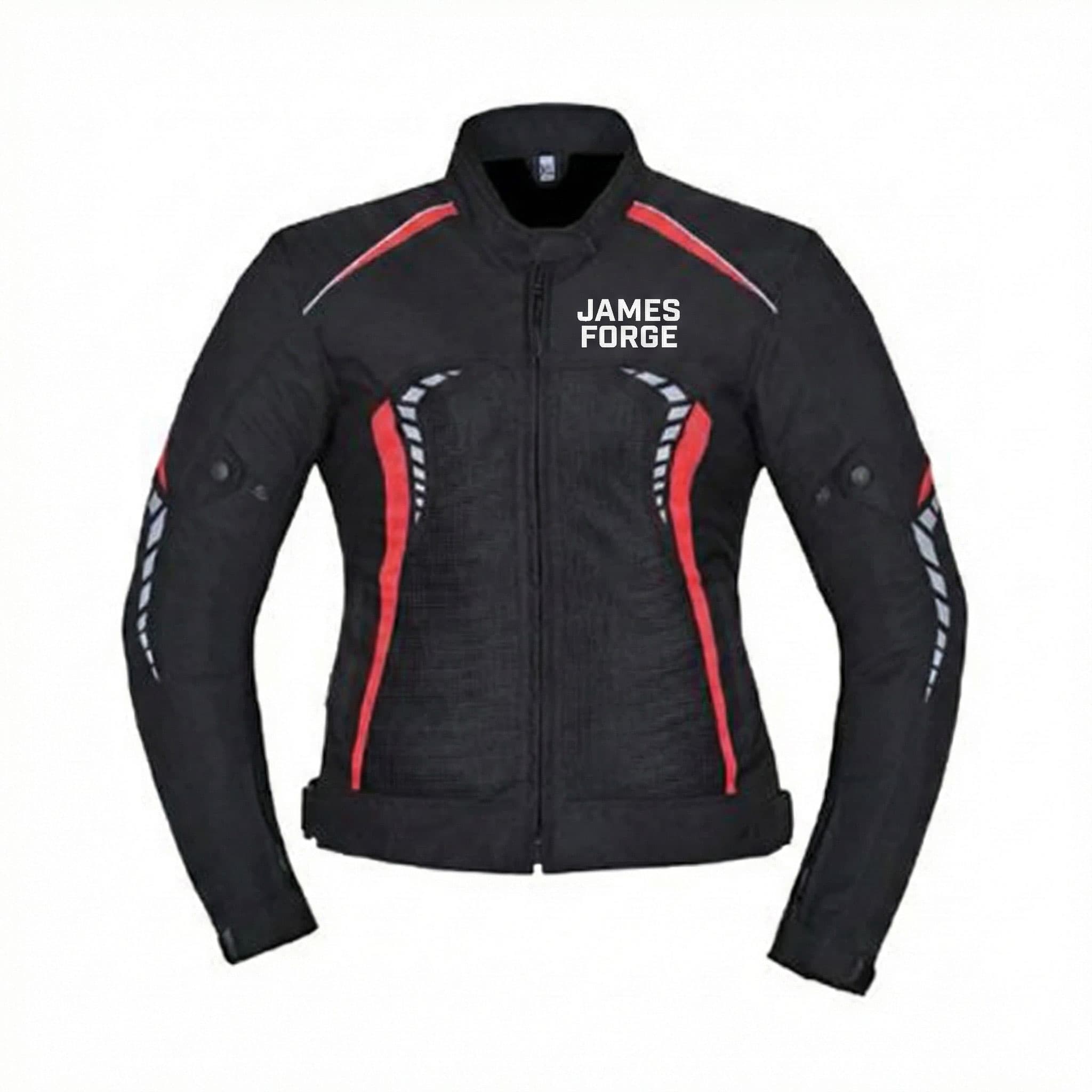 James Forge Motorcycle Jacket Donna Black-Red