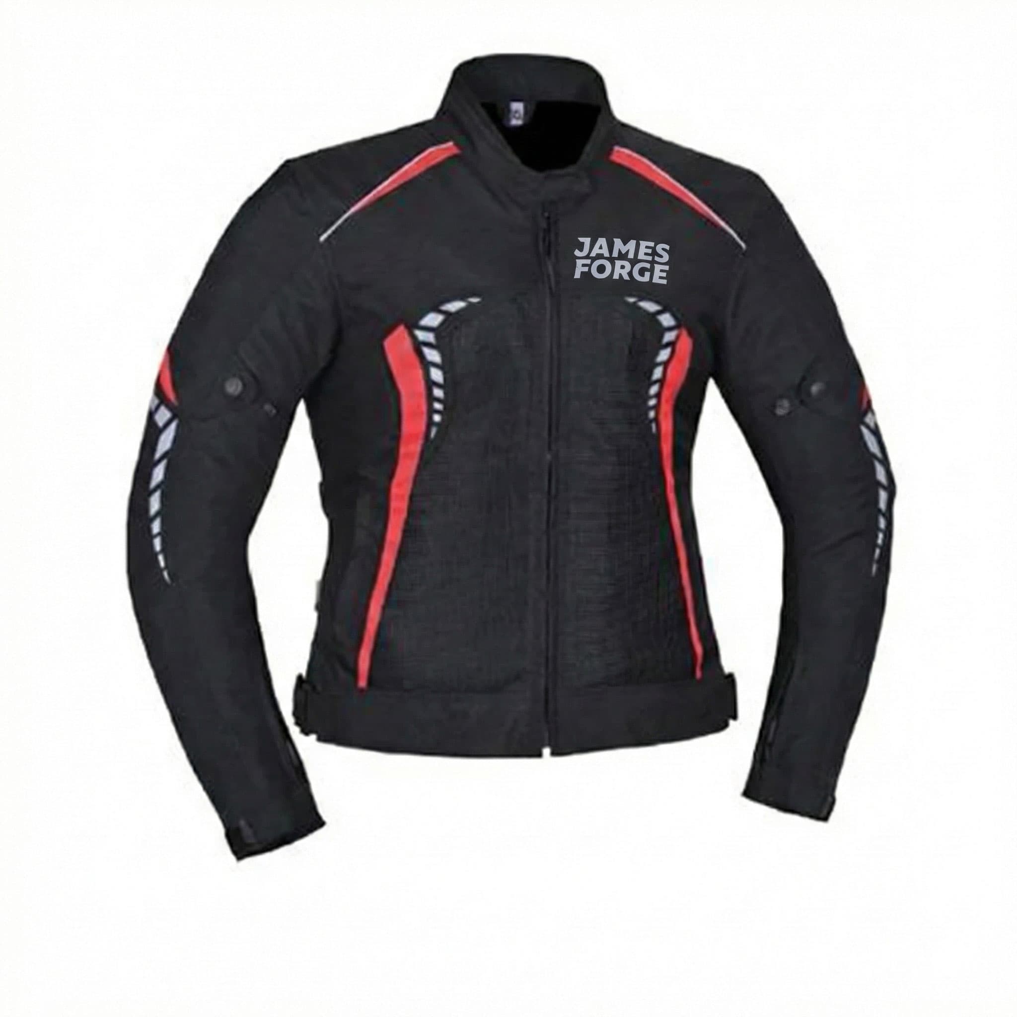 James Forge Motorcycle Jacket Donna Black-Red 2
