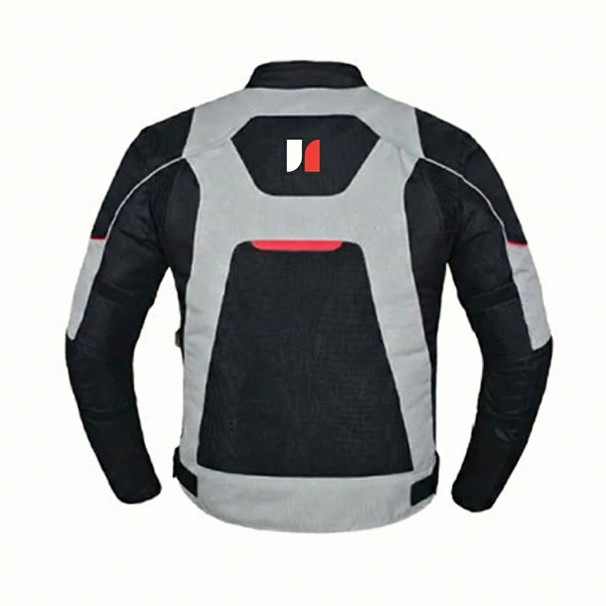 James Forge Motorcycle Jacket Sand Gray-Black-Red 2