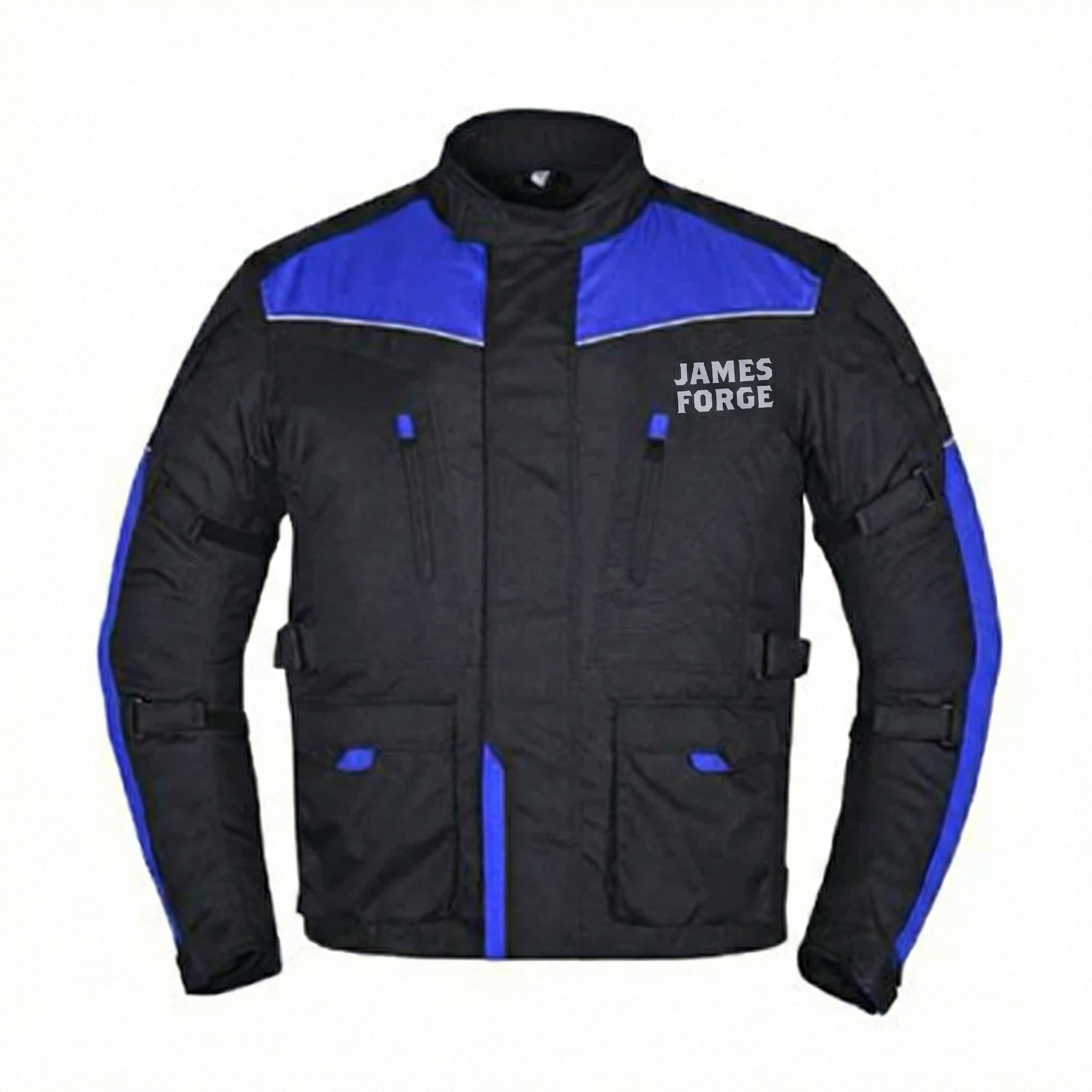 James Forge Motorcycle Jacket Black-Blue