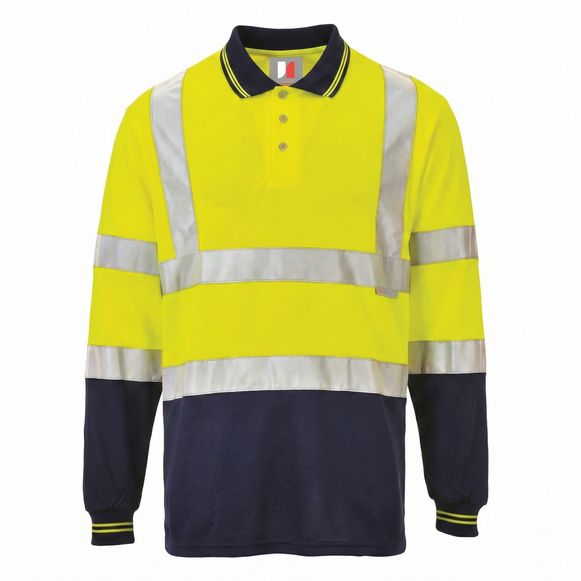 James Forge Hi-Vis Safety Shirt - Green-Blue Navy