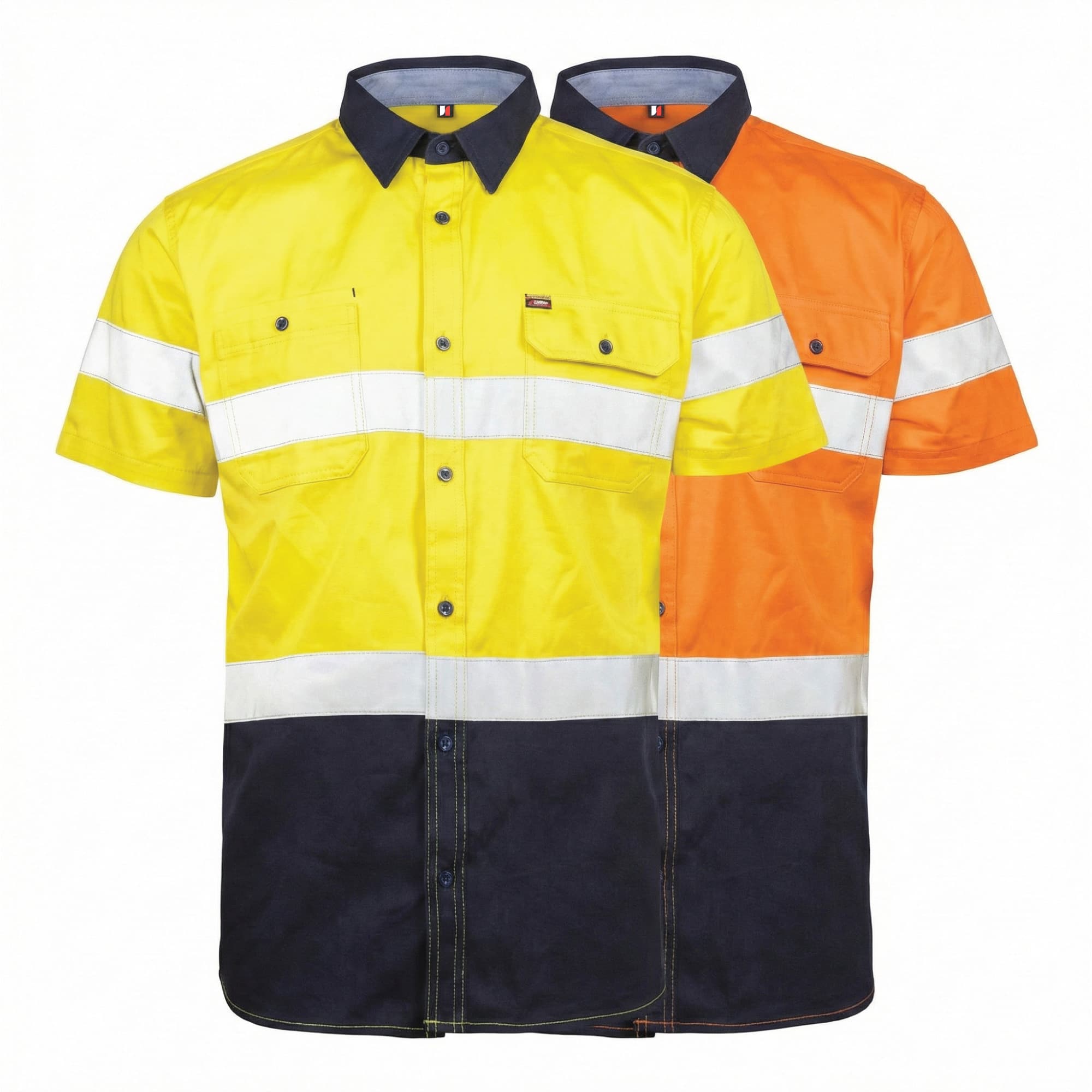 James Forge Hi-Vis Safety Shirt - Green-Orange-Navy