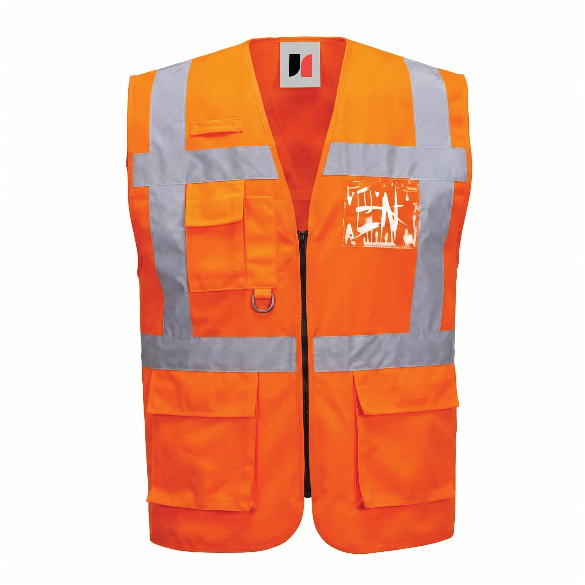 James Forge Hi-Vis Safety Vest Pockets - Orange